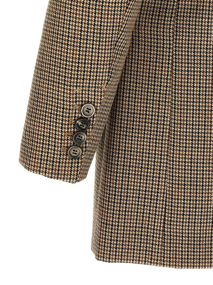 Houndstooth Blazer Jackets Beige