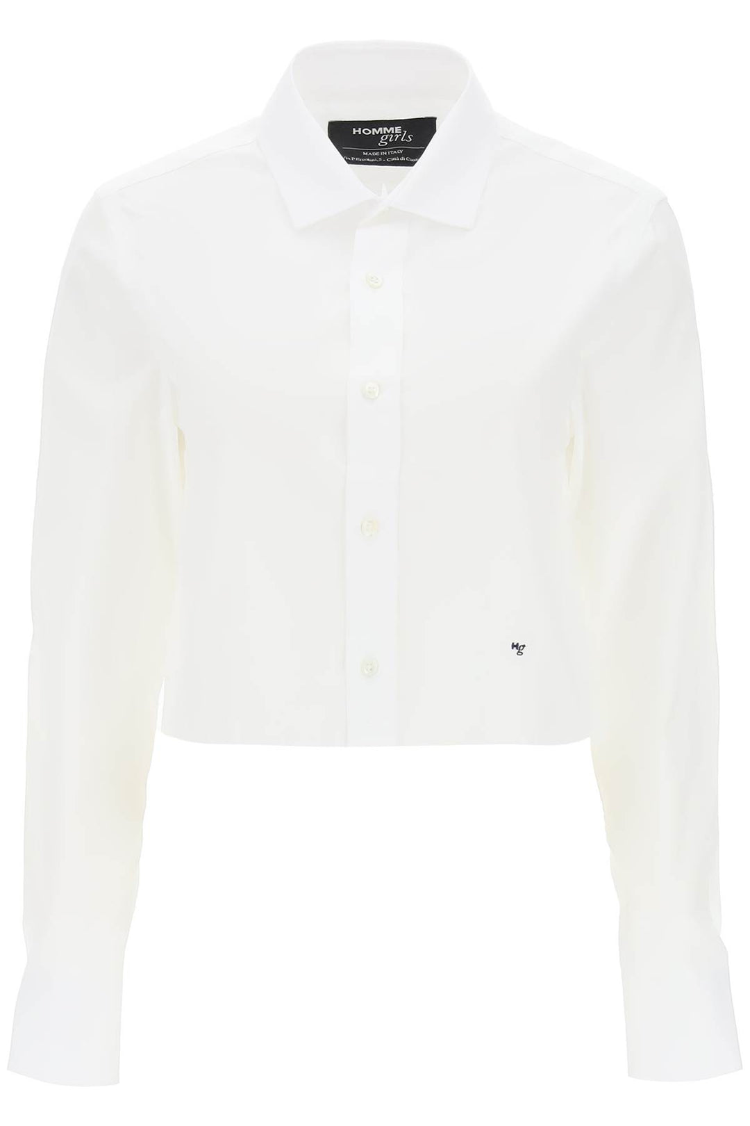 Cotton Twill Cropped Shirt - Homme Girls - Women