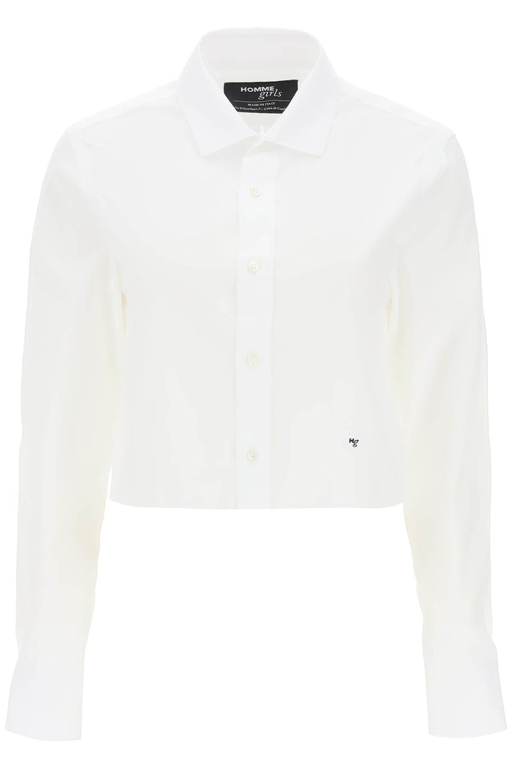 Cotton Twill Cropped Shirt - Homme Girls - Women