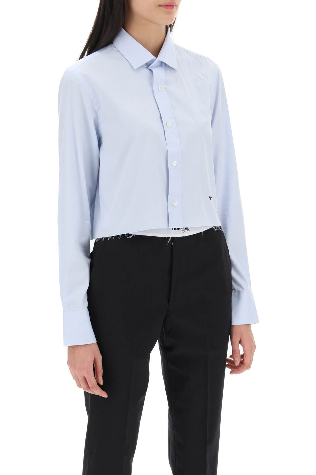 Cotton Twill Cropped Shirt - Homme Girls - Women