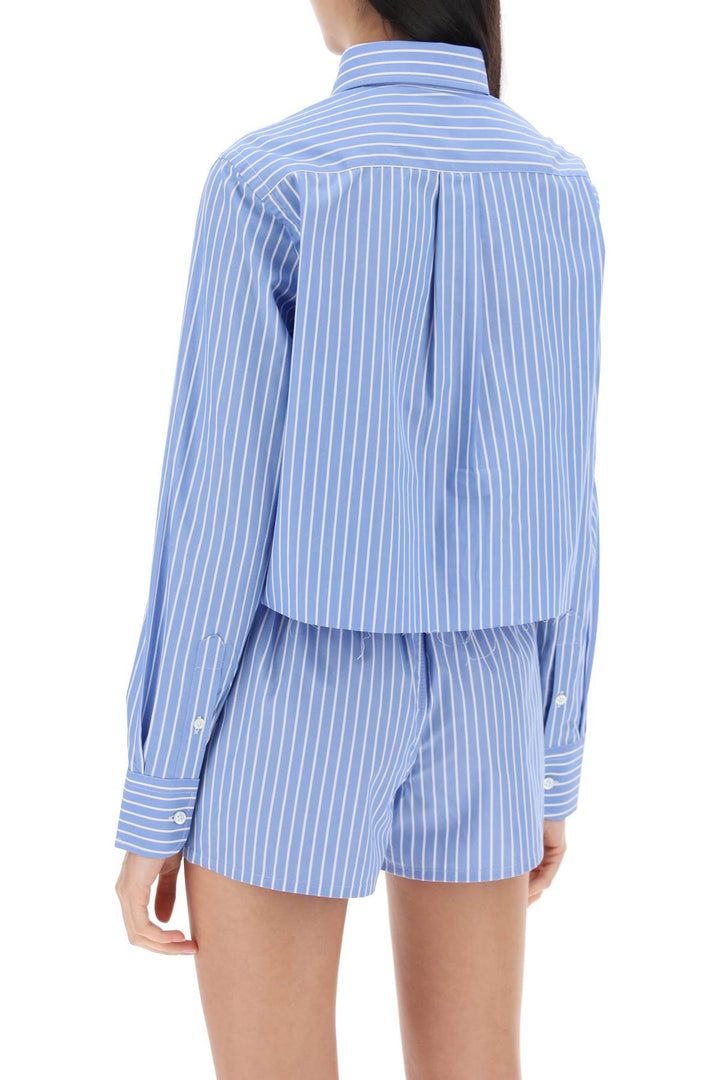 Cropped Striped Poplin Shirt - Homme Girls - Women