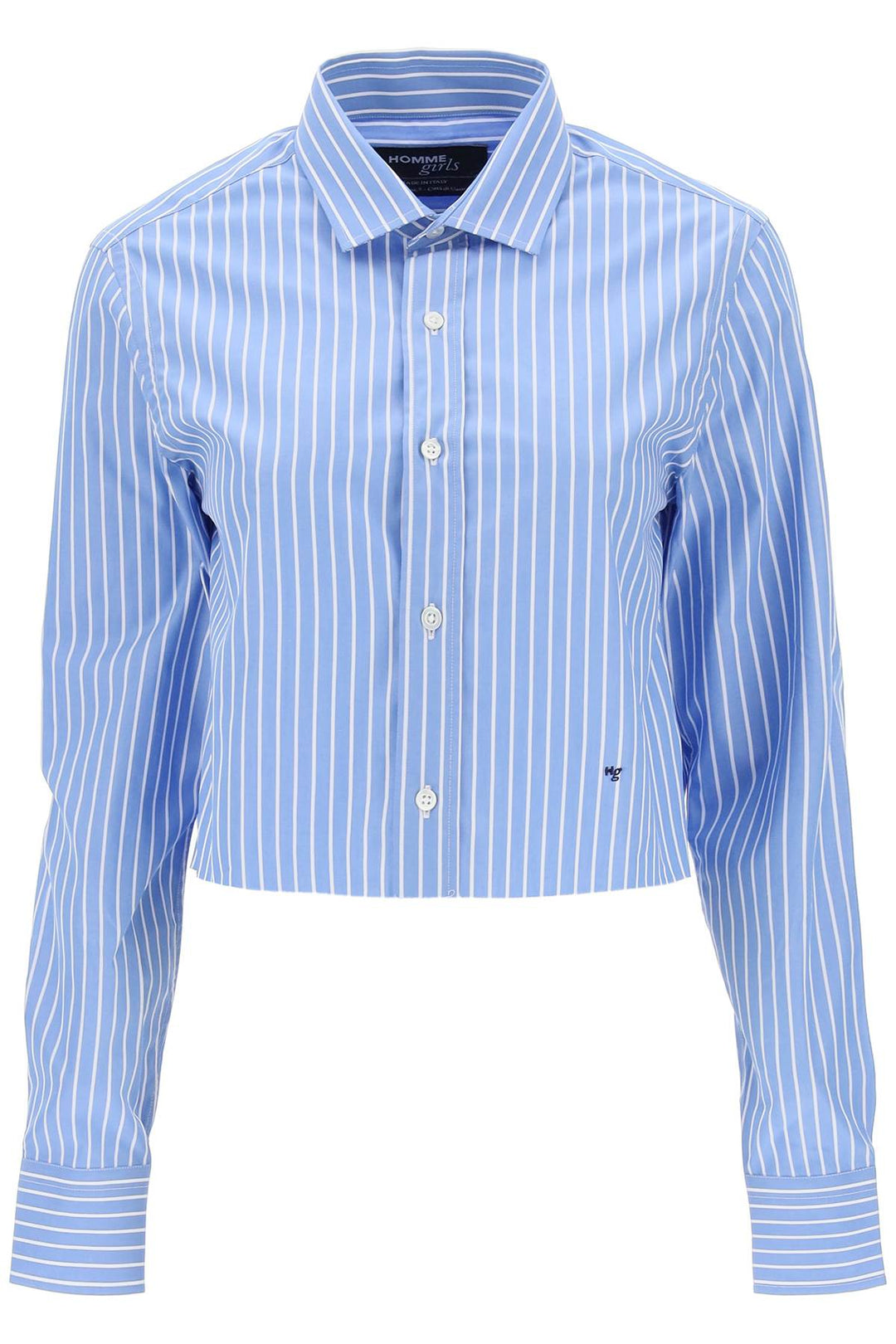 Cropped Striped Poplin Shirt - Homme Girls - Women