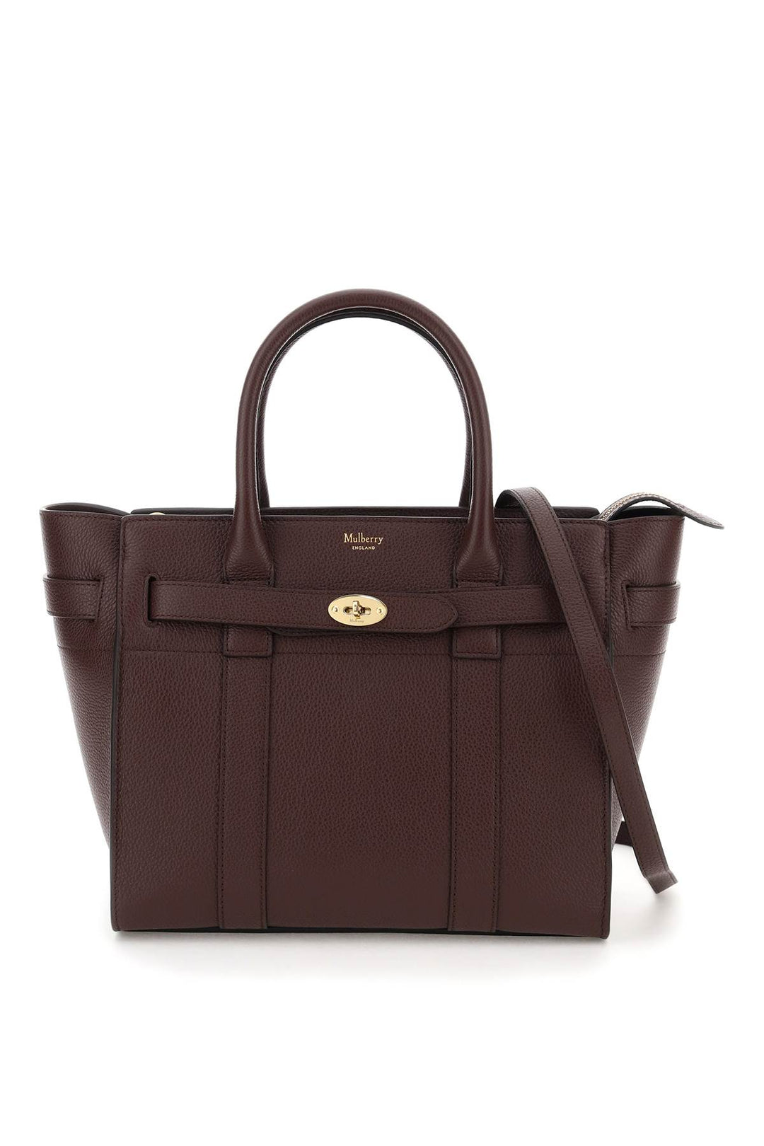 Grained Leather Small Zipped Bayswater Bag - Mulberry - Women