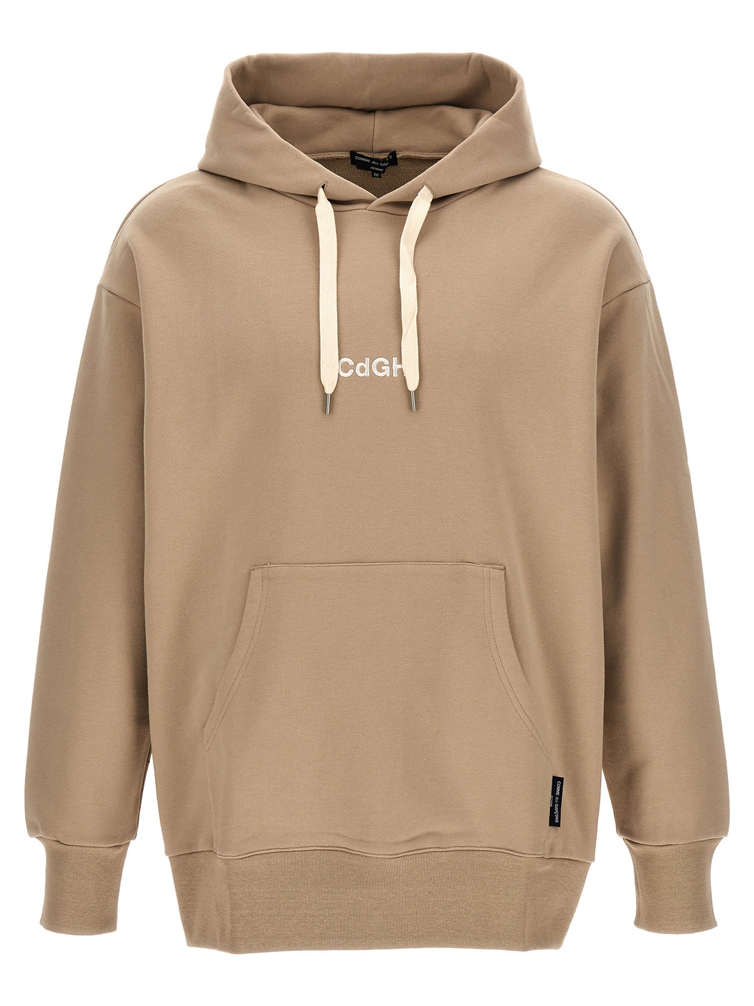 Logo Embroidery Hoodie Sweatshirt Beige