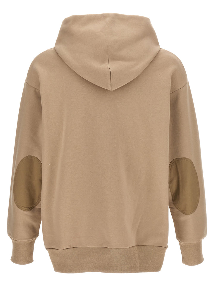 Logo Embroidery Hoodie Sweatshirt Beige