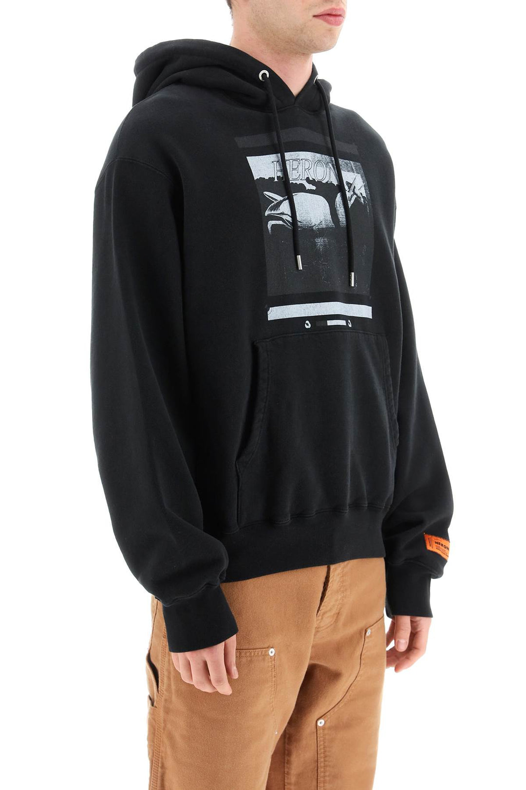 'Misprinted Heron' Print Hoodie - Heron Preston - Men