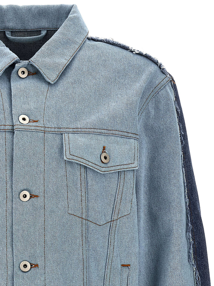 Patchwork Denim Jacket Casual Jackets, Parka Light Blue