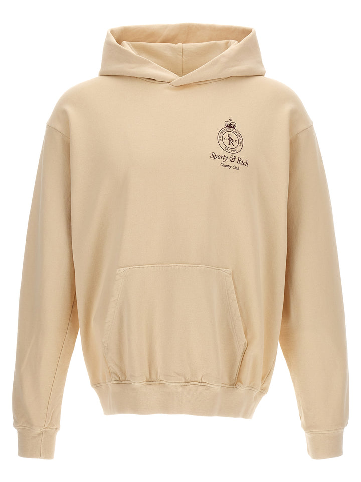 Printed Hoodie Sweatshirt Beige