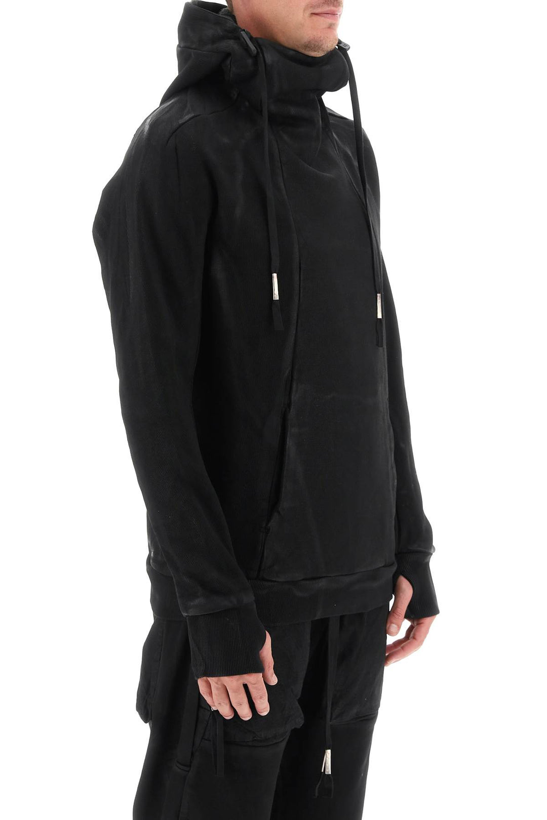 Twisted Hoodie In Coated Cotton - Boris Bidjan Saberi - Men