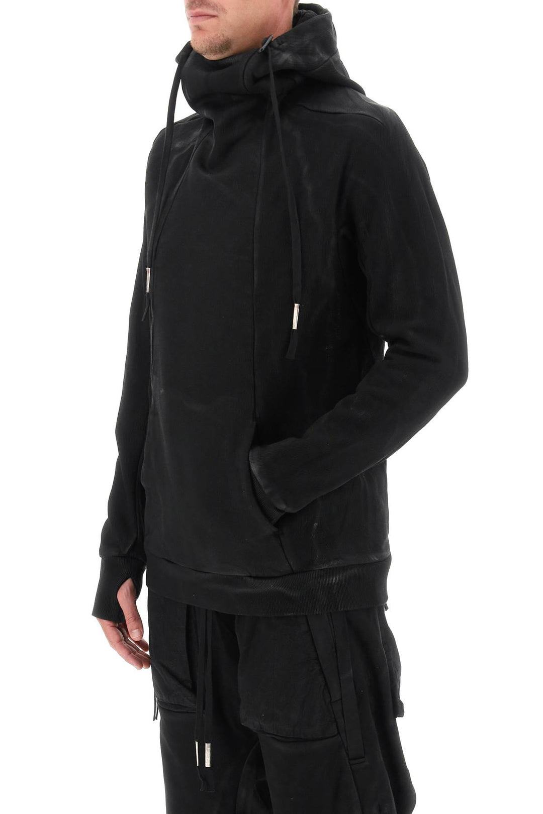 Twisted Hoodie In Coated Cotton - Boris Bidjan Saberi - Men