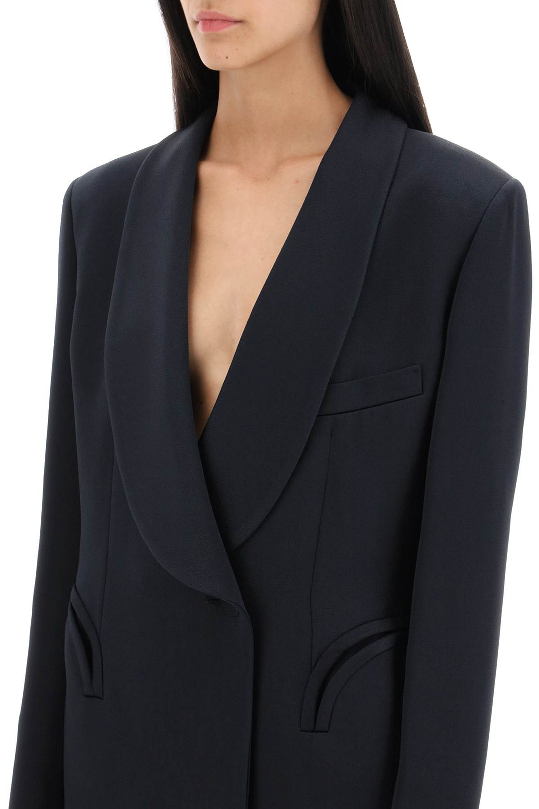 'Heart Smoking Novalis' Double Breasted Blazer In Crepe Satin - Blazé Milano - Women