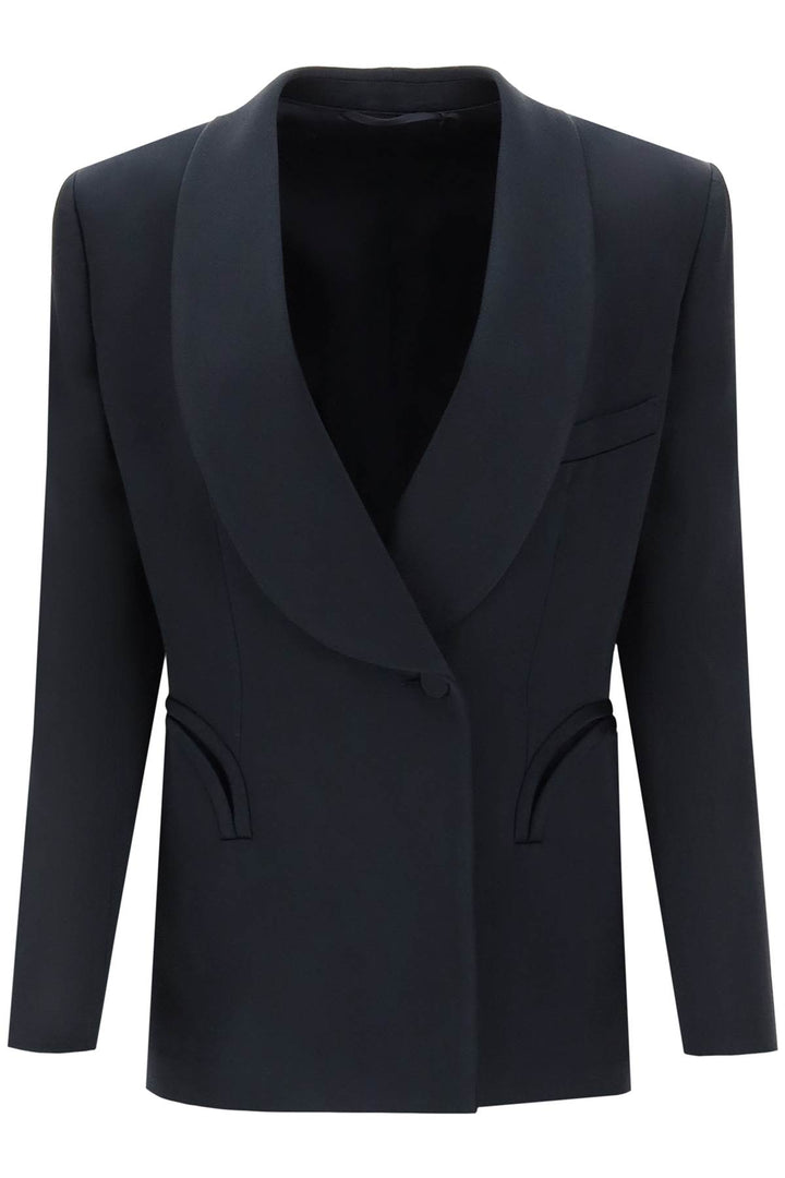 'Heart Smoking Novalis' Double Breasted Blazer In Crepe Satin - Blazé Milano - Women