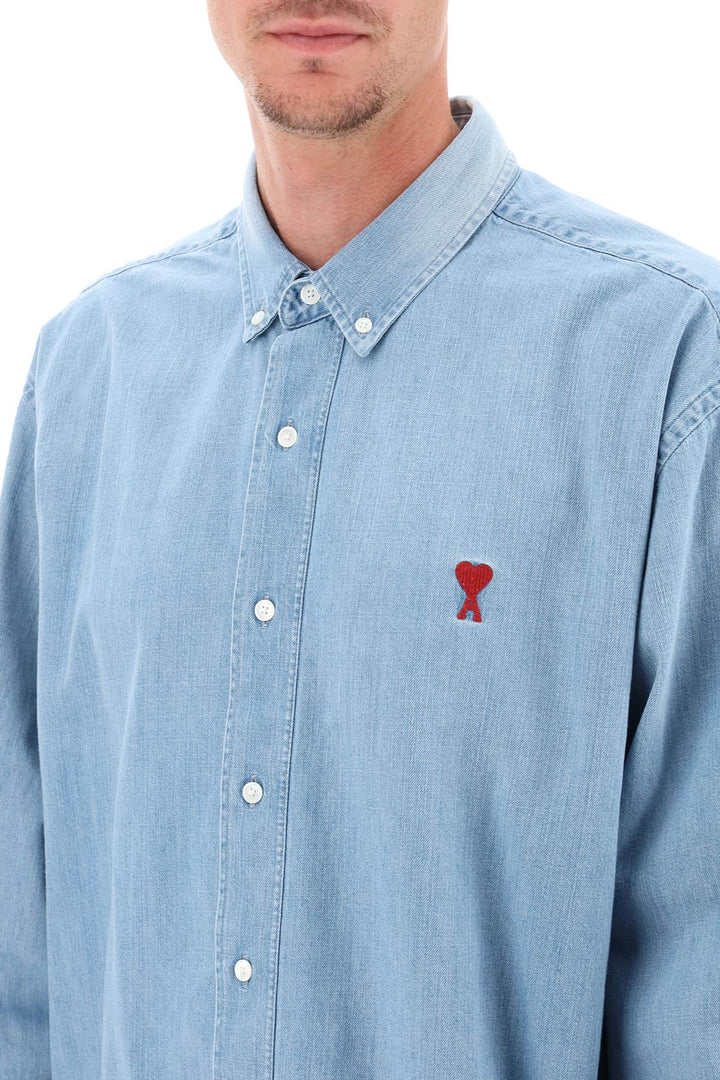 Oversized Denim Shirt - Ami Paris - Men