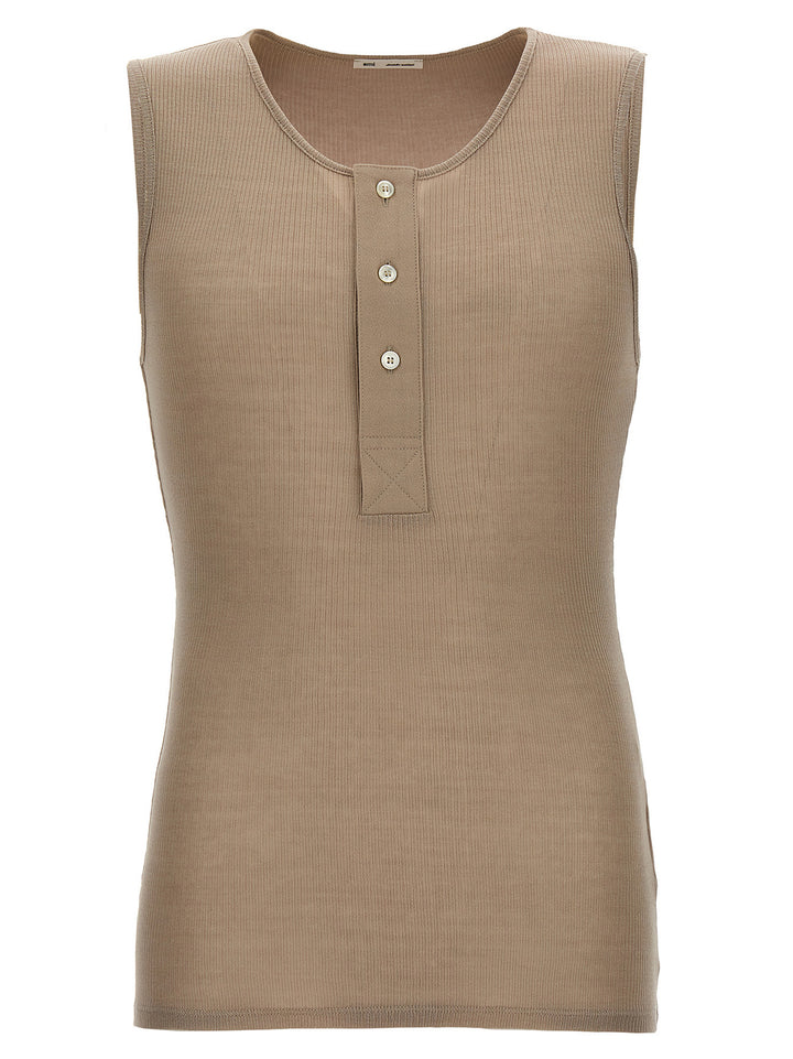 Ribbed Top Tops Beige