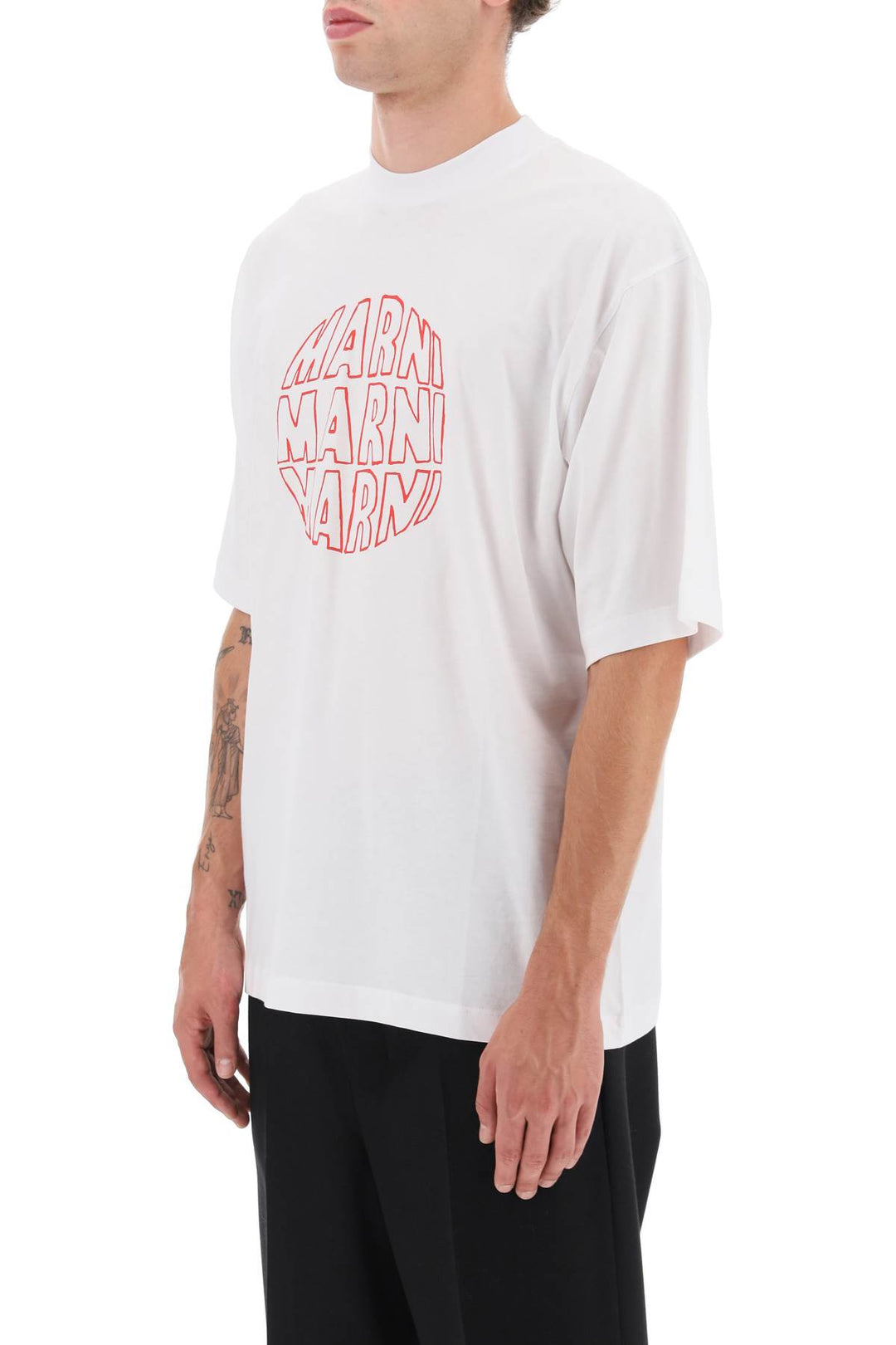 Outline Print T Shirt - Marni - Men