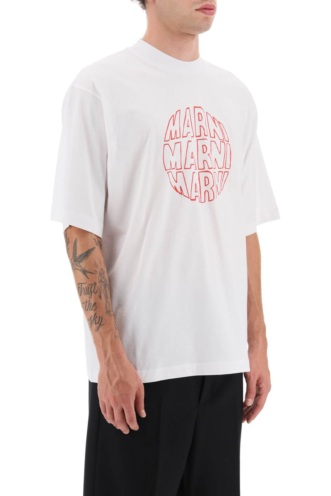 Outline Print T Shirt - Marni - Men