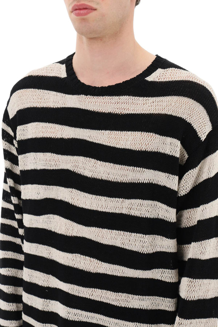 Striped Pure Cotton Sweater - Yohji Yamamoto - Men