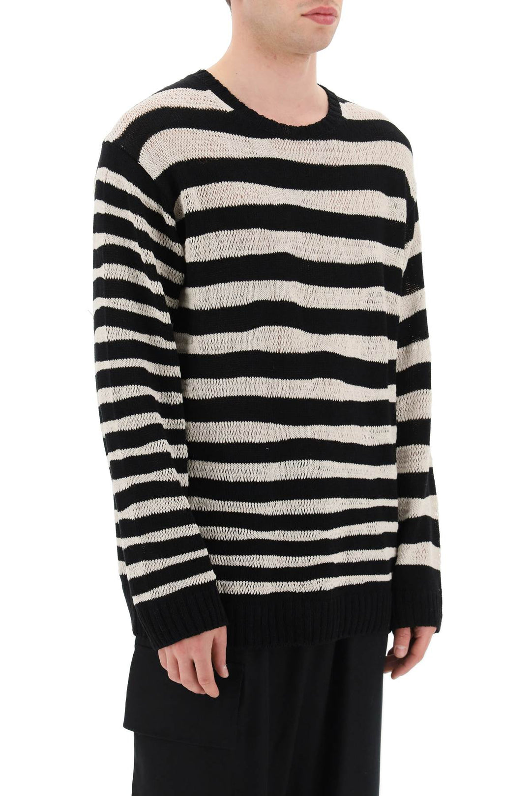 Striped Pure Cotton Sweater - Yohji Yamamoto - Men