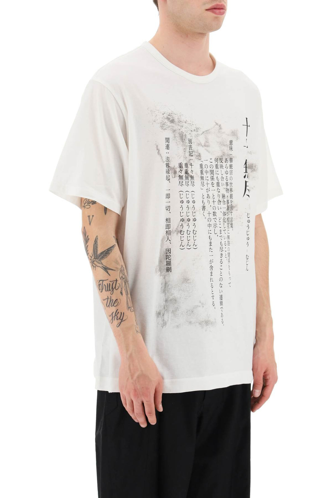 Printed Pure Cotton T Shirt - Yohji Yamamoto - Men