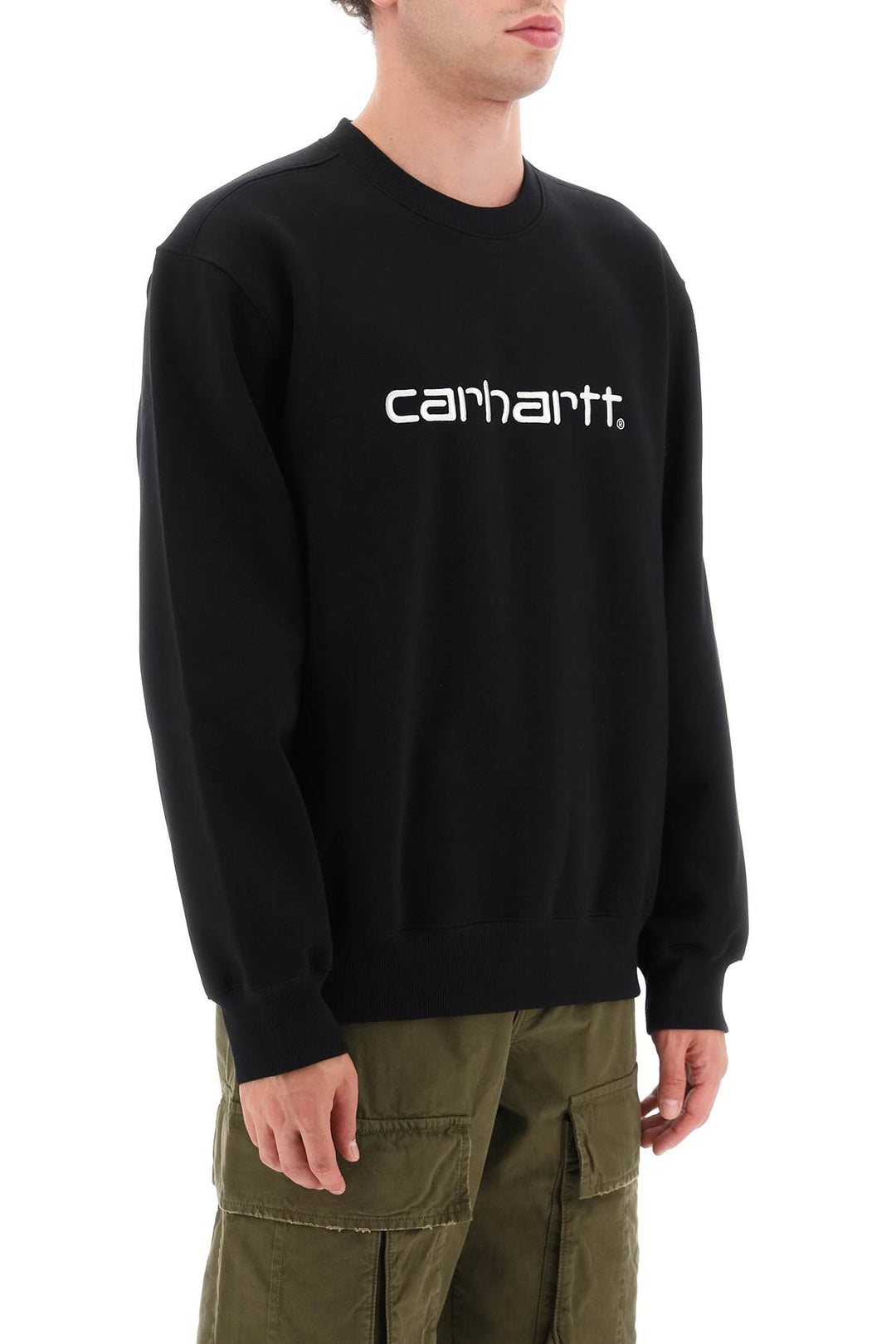 Crew Neck Sweatshirt With Logo Embroidery - Carhartt Wip - Men