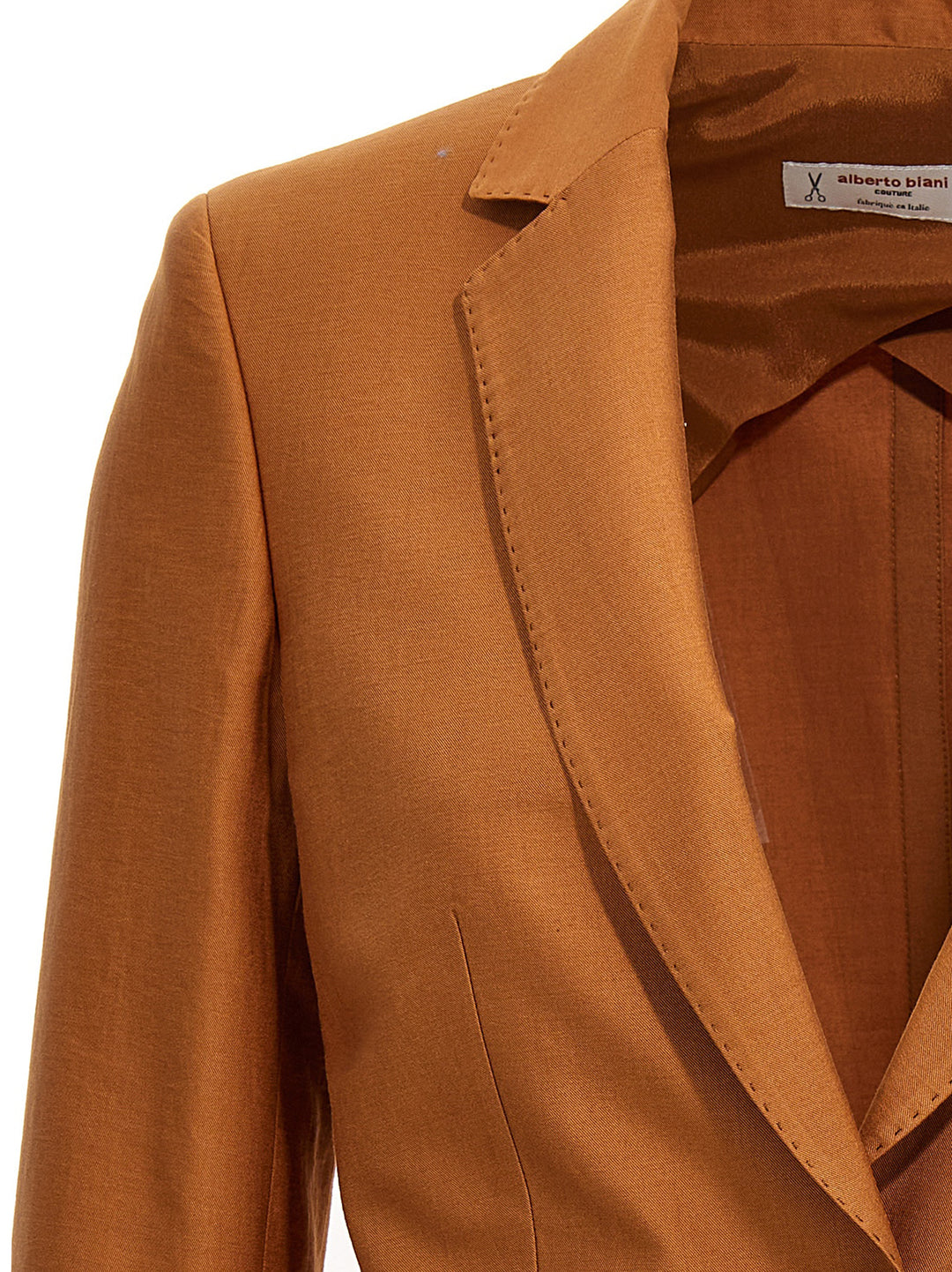 Cotton Single Breast Blazer Jacket Blazer And Suits Brown