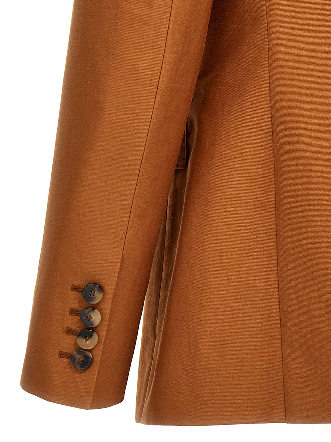 Cotton Single Breast Blazer Jacket Blazer And Suits Brown