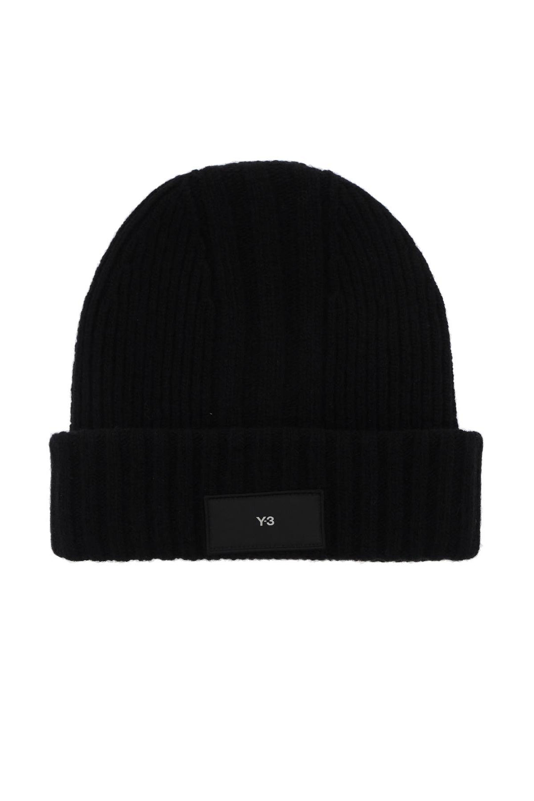 Beanie Hat In Ribbed Wool With Logo Patch - Y-3 - Men