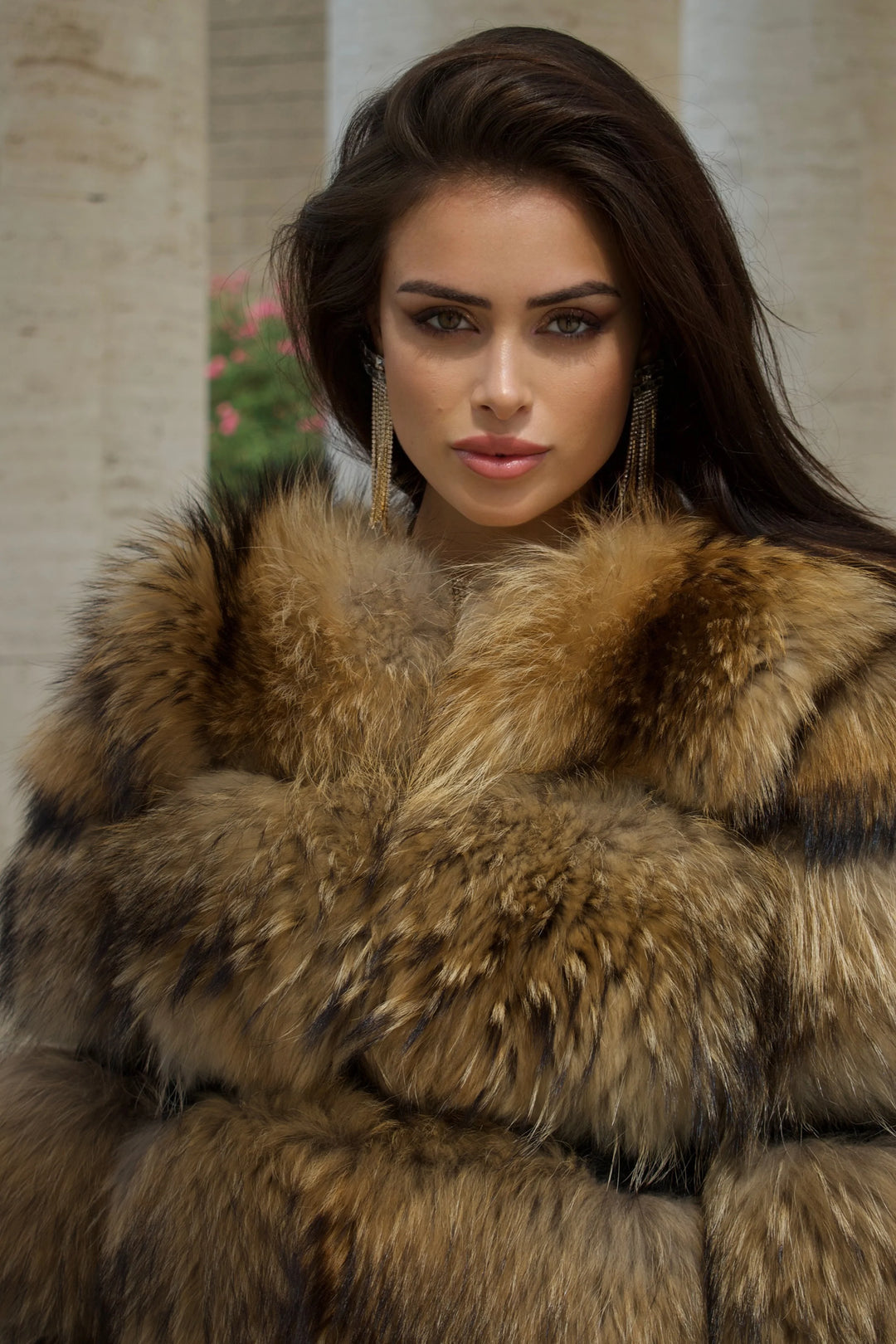 Raton Beige Jacket in Raccoon Fur