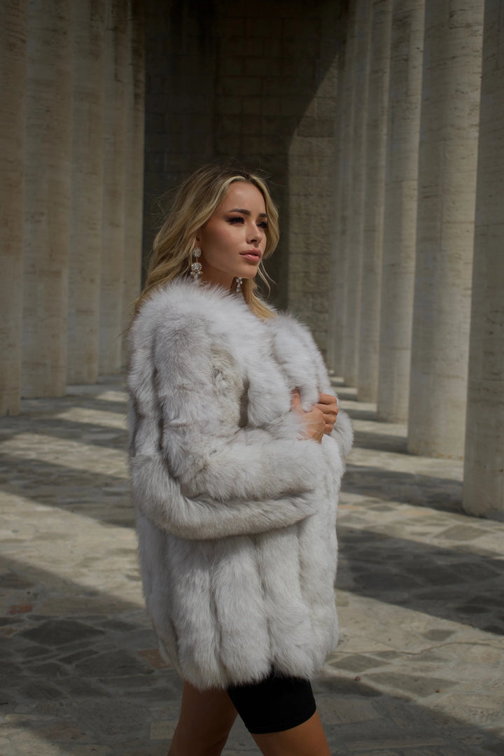 Reine White Fox Fur Jacket