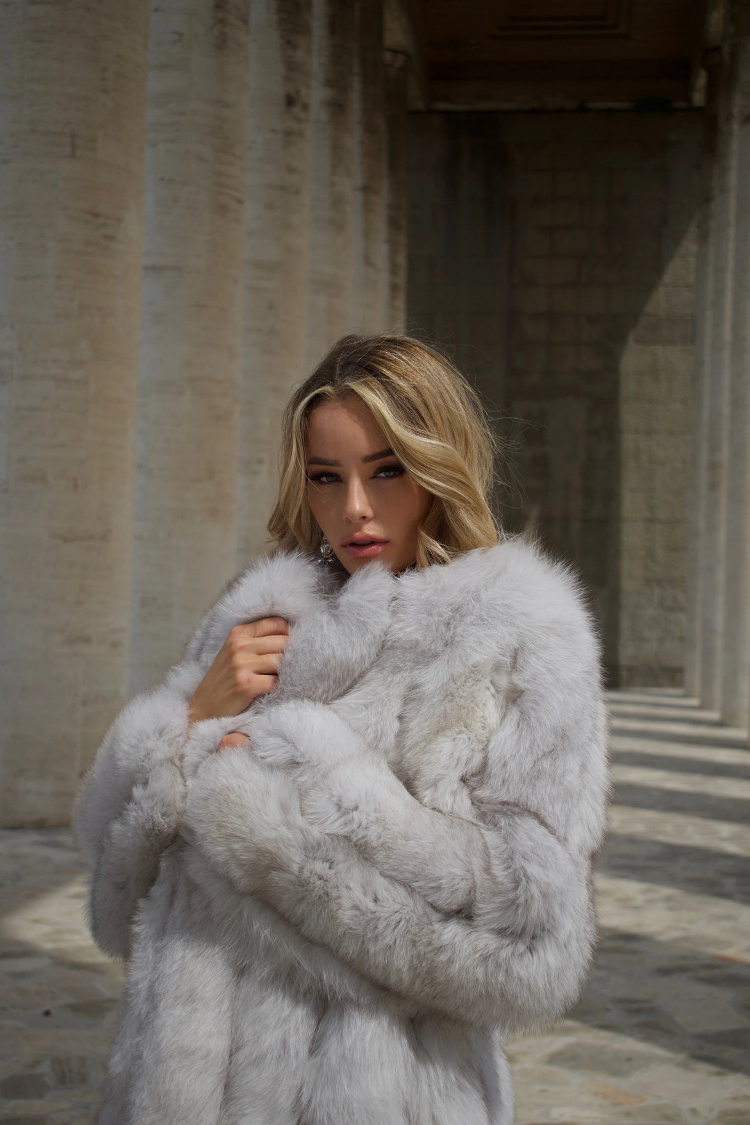 Reine White Fox Fur Jacket