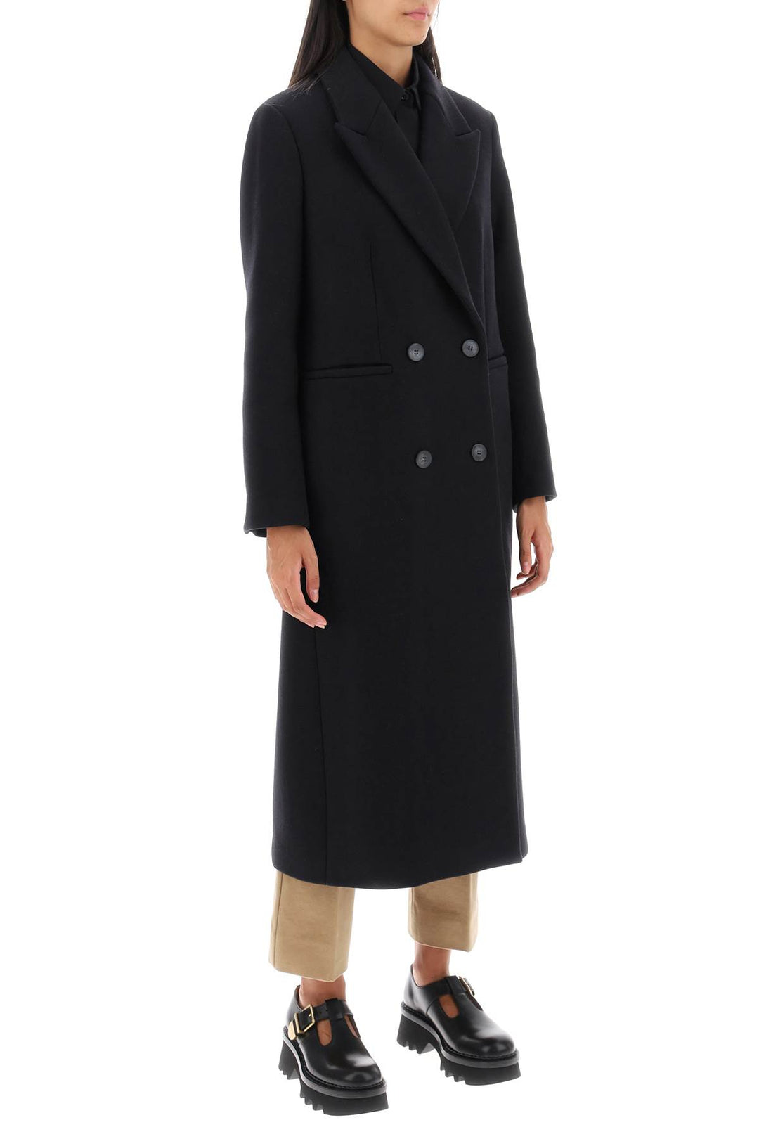 Cayenne Double Breasted Wool Coat - Ivy Oak - Women