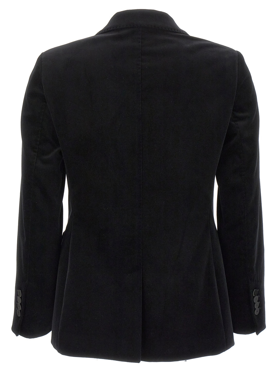 Velvet Double-Breasted Blazer Jackets Black