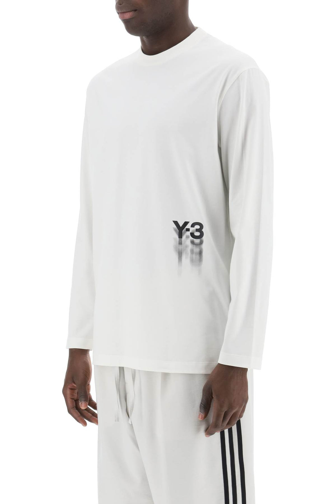 Long Sleeved T Shirt With Logo Print - Y-3 - Men