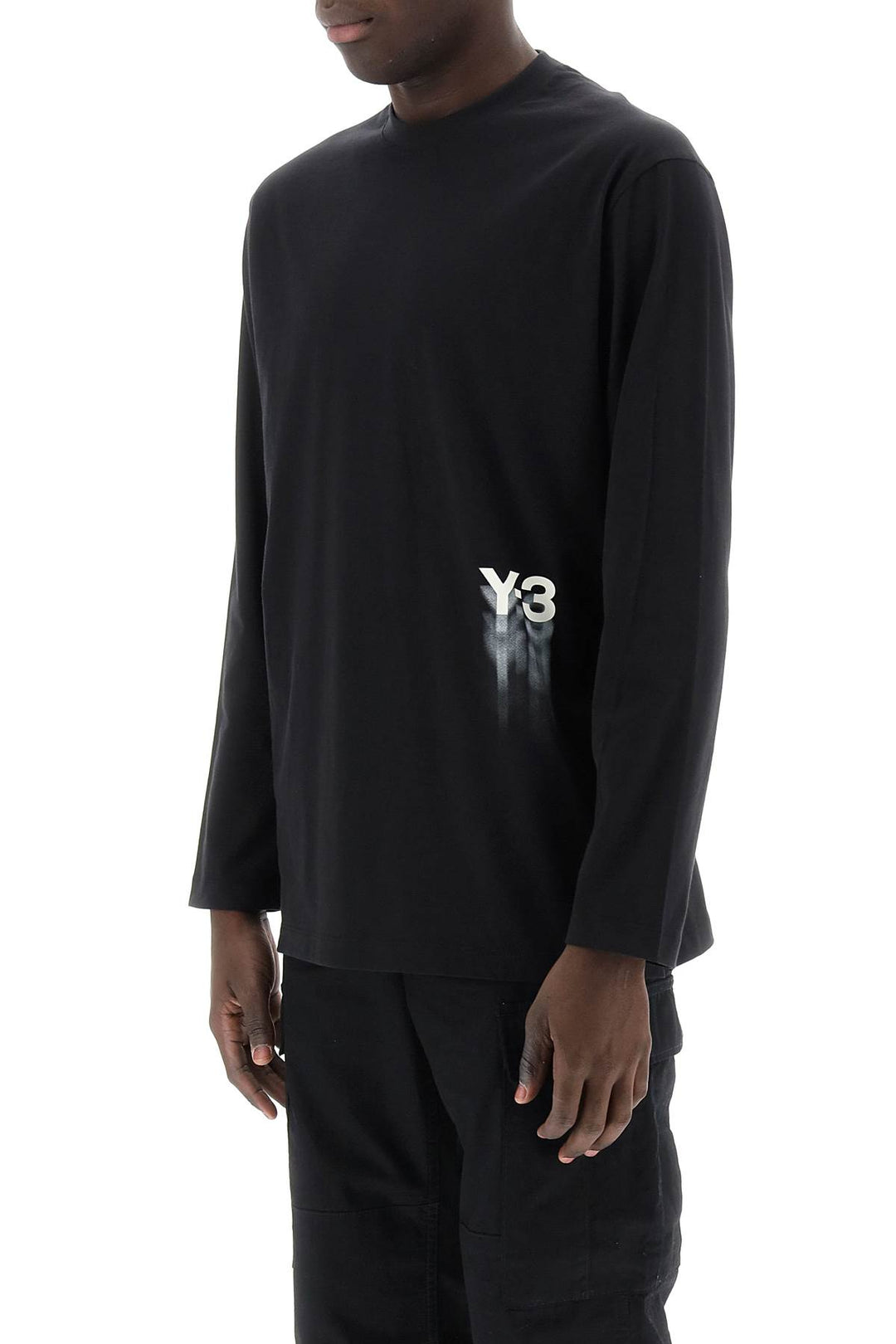 Long Sleeved T Shirt With Logo Print - Y-3 - Men