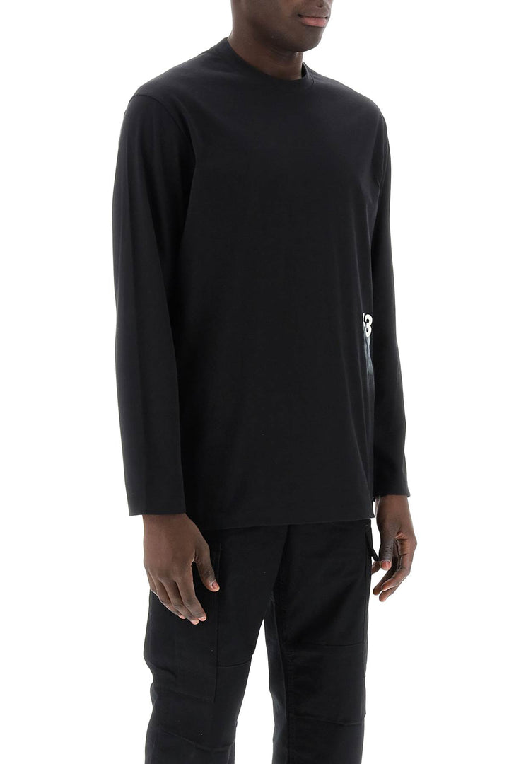 Long Sleeved T Shirt With Logo Print - Y-3 - Men