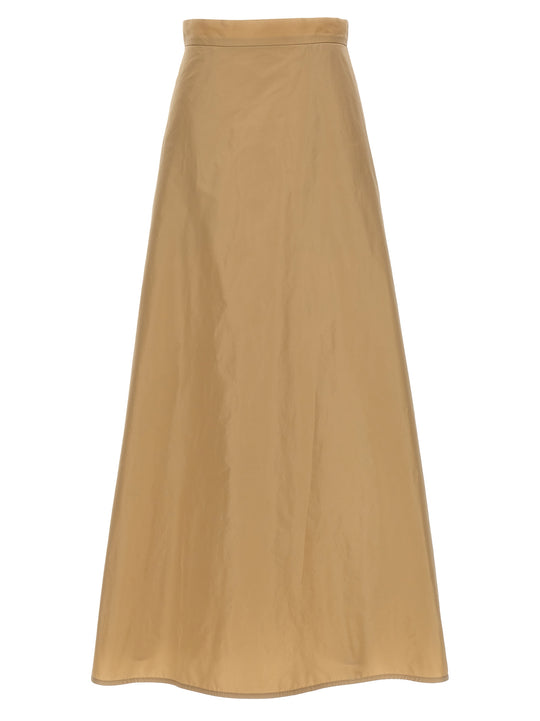 Long Flared Skirt Skirts Beige