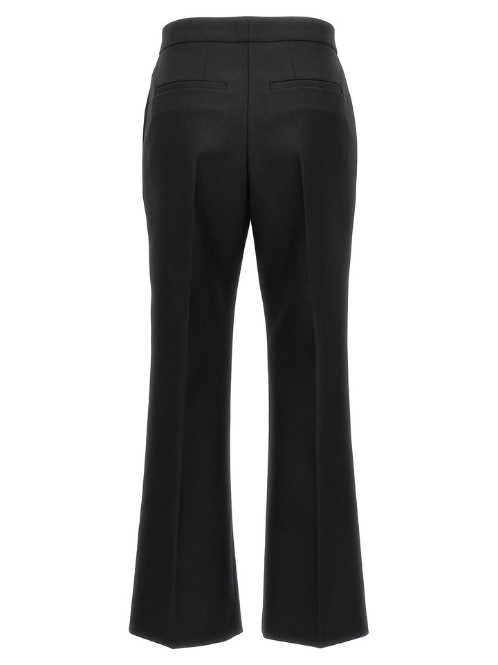 Pleated Wool Trousers Pants Black