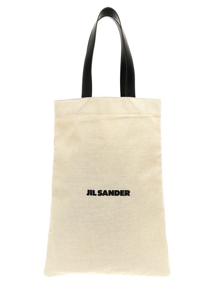 Flat Shopper Tote Bag White/Black