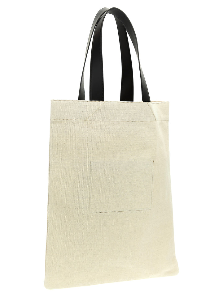 Flat Shopper Tote Bag White/Black