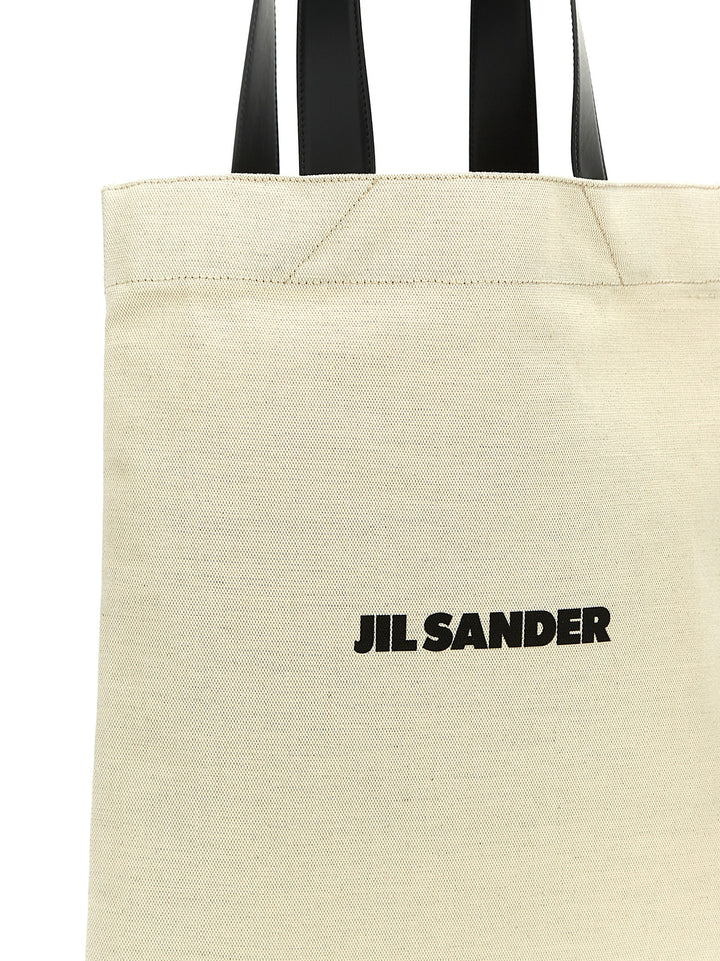 Flat Shopper Tote Bag White/Black