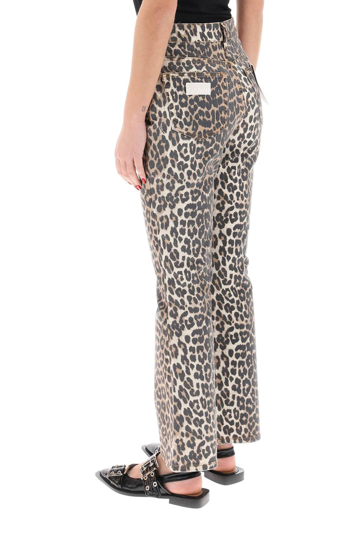 Leopard Print Denim Pants - Ganni - Women