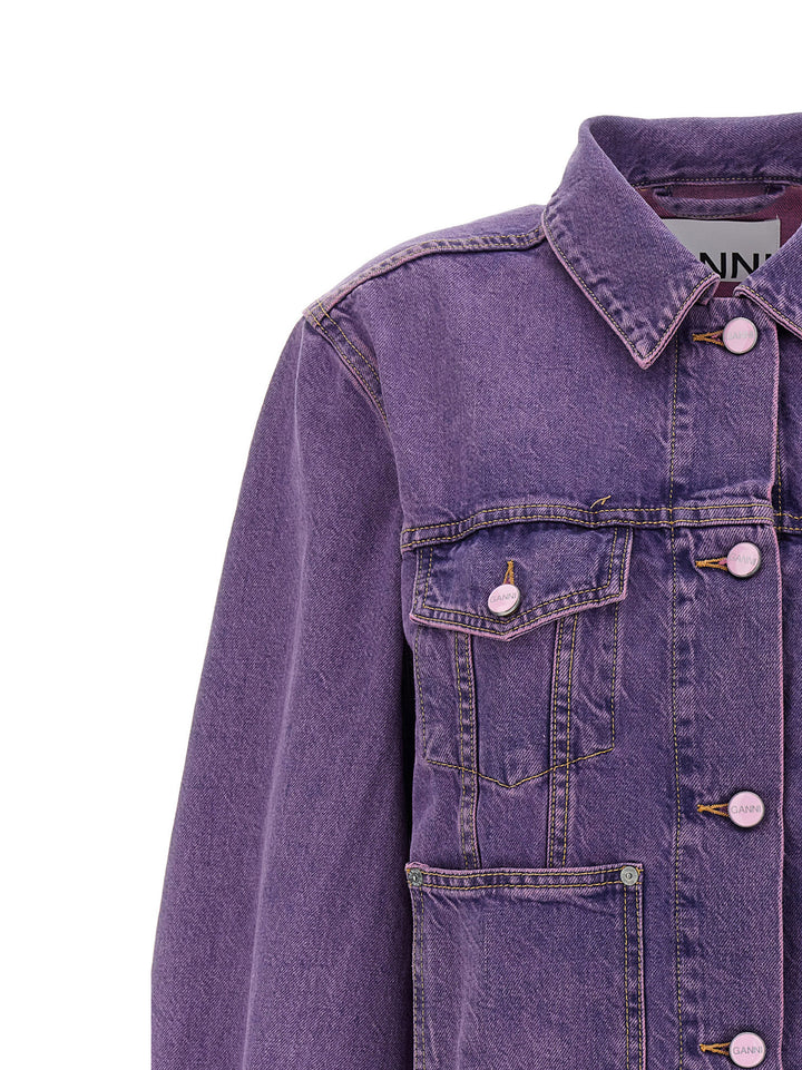 Overdyed Bleach Jacket Casual Jackets, Parka Purple