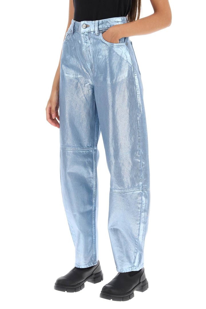 Curved Leg Jeans In Foil Denim - Ganni - Women