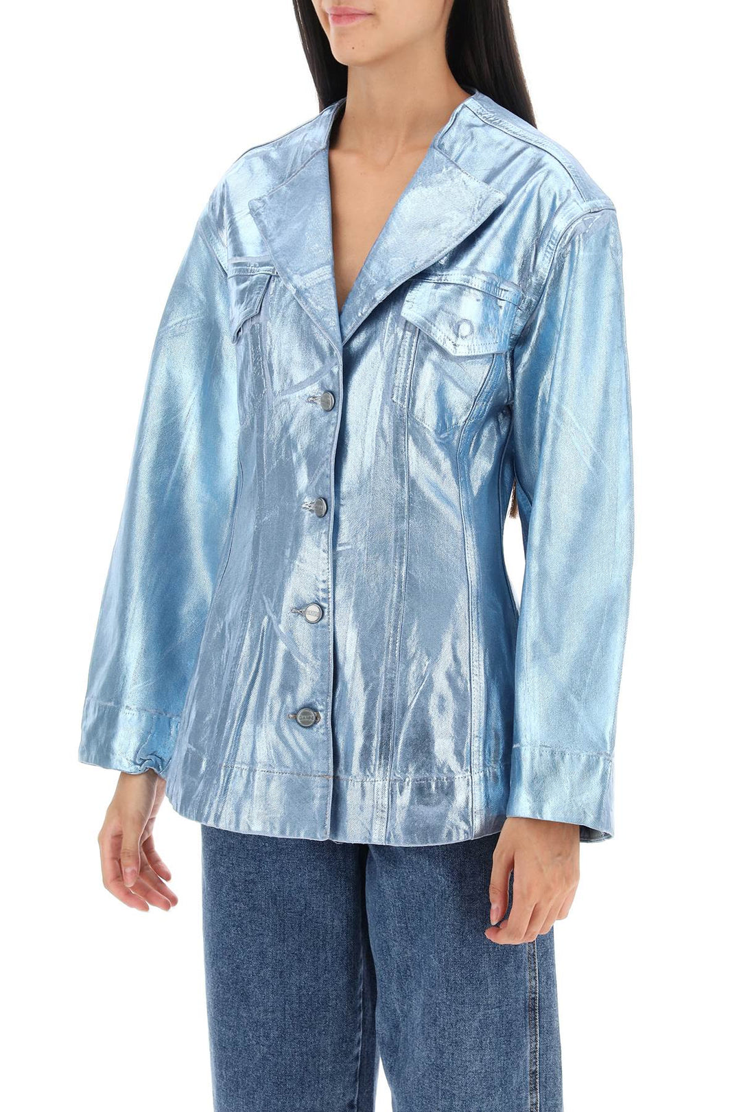 Foil Denim Jacket - Ganni - Women