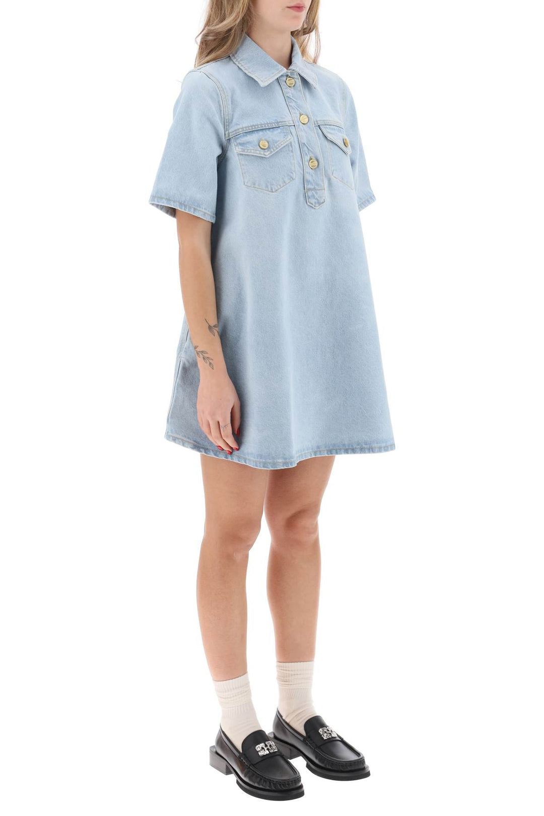 Denim Mini Dress - Ganni - Women