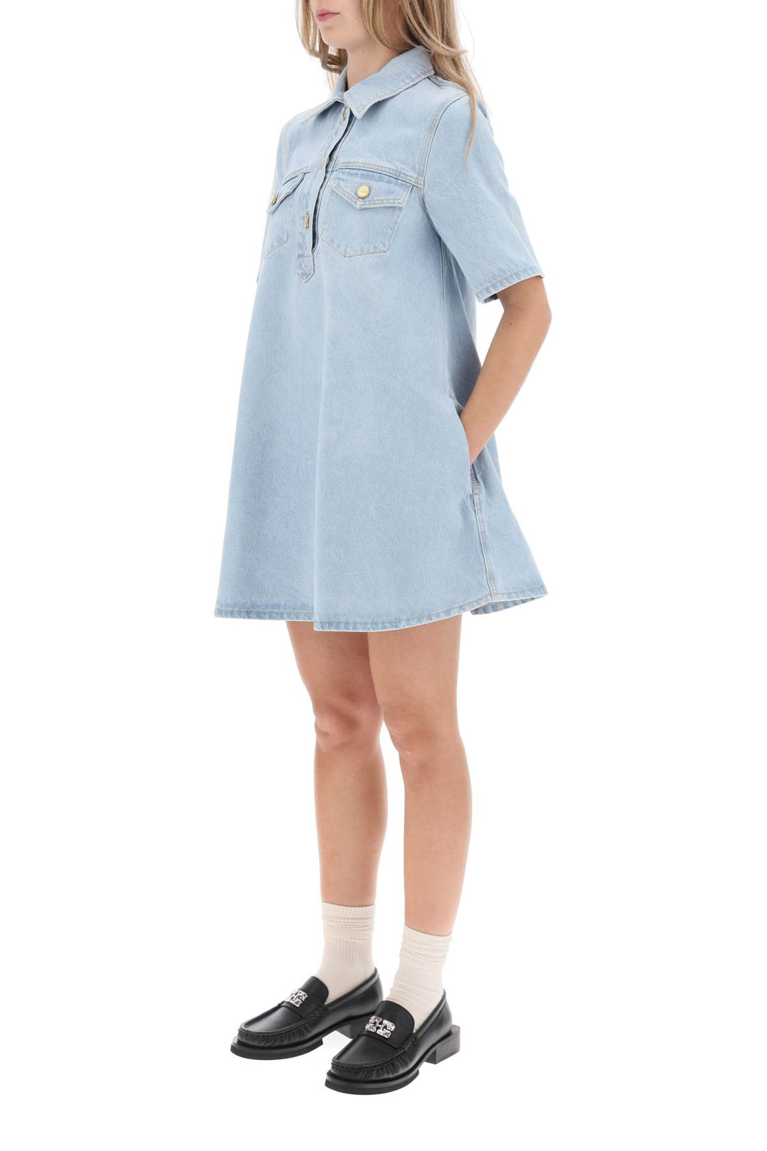 Denim Mini Dress - Ganni - Women