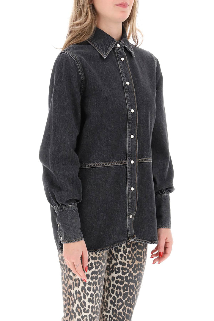 Rhinestone Denim Shirt - Ganni - Women