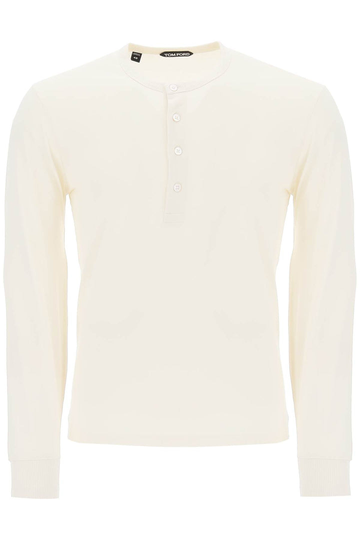 Lyocell Cotton Henley Shirt - Tom Ford - Men