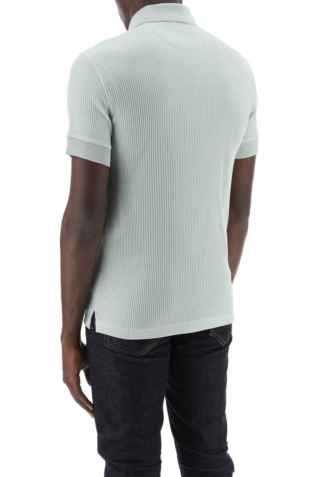 Polo Di Maglia A Costine Effetto Lucido - Tom Ford - Men