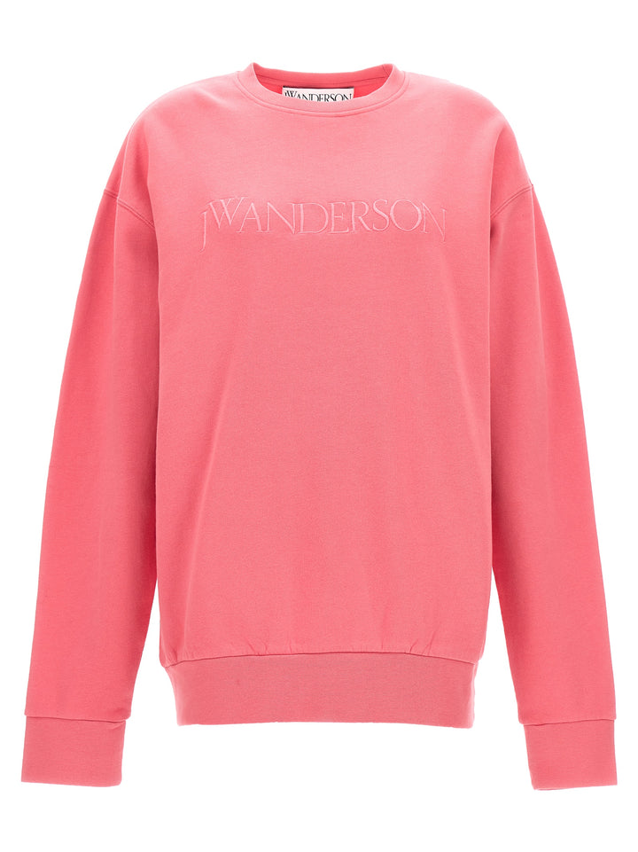 Logo Embroidery Sweatshirt Pink